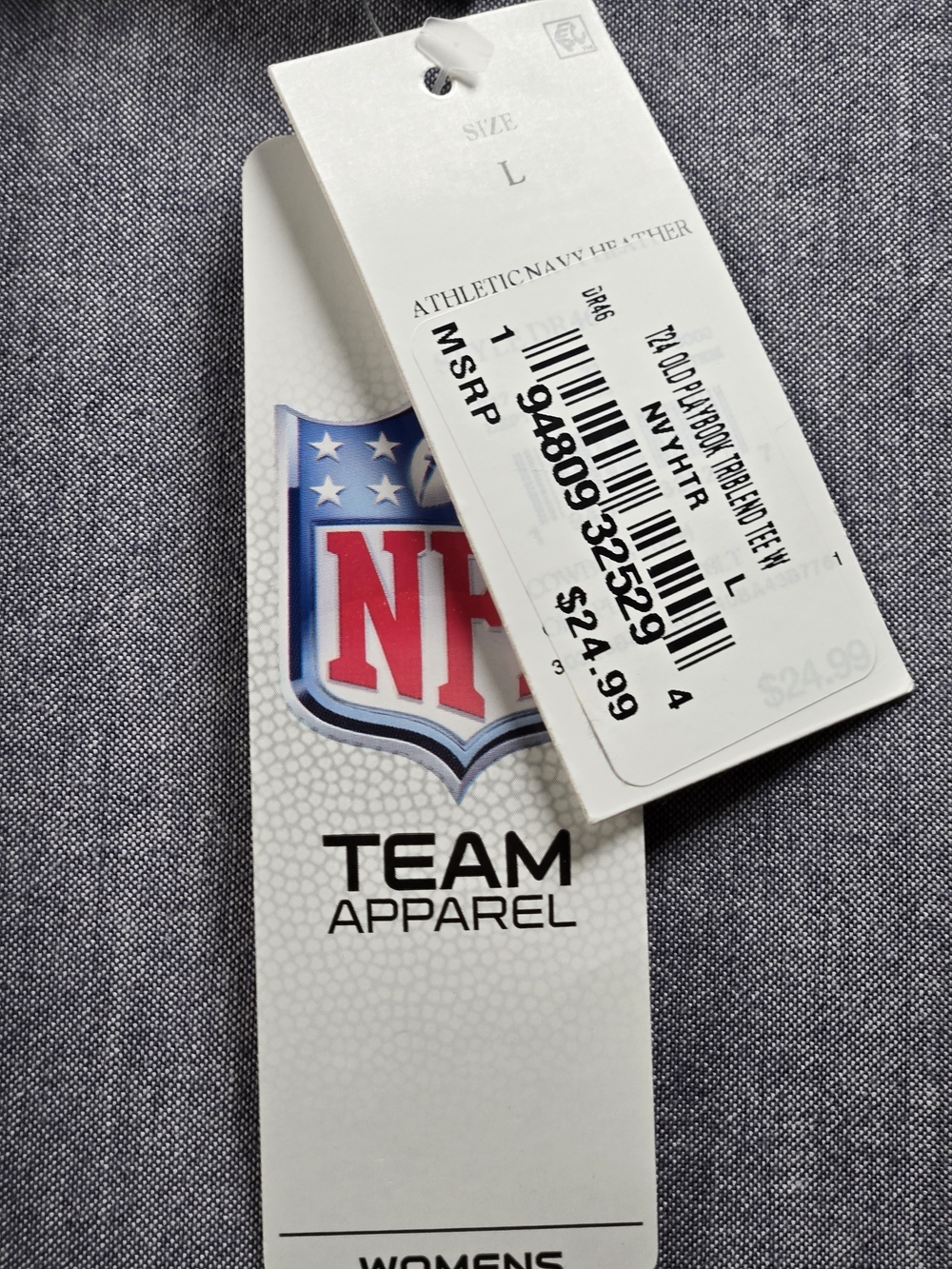 NFL Women's Navy Heather Crewneck Shirt - Picture 7 of 8